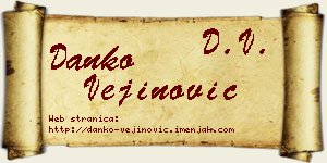 Danko Vejinović vizit kartica